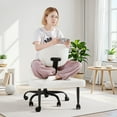 thumbnail image 7 of Lacoo Ergonomic Cross Legged Swivel Office Chair,ADHD & Meditation Chair with Retractable footrest,Adjustable Height with Back Support,Teddy Fabric,Off White, 7 of 7