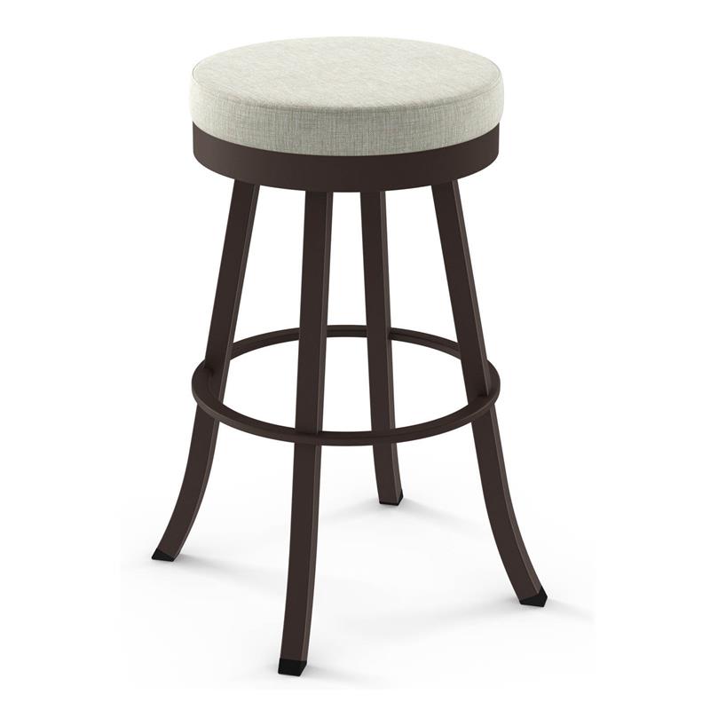 Amisco Logan 26.88" PVC and Metal Swivel Counter Stool in Light Beige