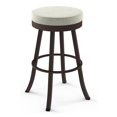 thumbnail image 1 of Amisco Logan 26.88" PVC and Metal Swivel Counter Stool in Light Beige/Dark Brown, 1 of 3