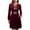 Wine#03, variant on Velvet Dresses for Women Oversized Crewneck Elegant Velvet Diamond Bow A Line Cocktail Party Evening Midi Dresses Womens Casual Solid Round Neck Loose Long Sleeve Pleated Knee Length Dress