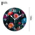 thumbnail image 2 of 14 Inch Wall Clock Battery Operated Silent Clock Decorative for Office, Kitchen, Outdoor, Living Room，Rainbow Rose Flower Creative, 2 of 4