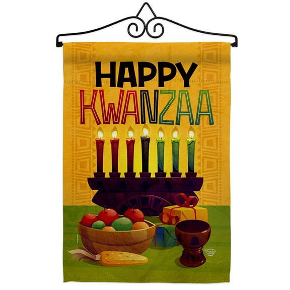 13 x 18.5 in. Harvest Kwanzaa Garden Flag Set for Black History Double-Sided Decorative Vertical Flags & House Decoration Banner Yard Gift