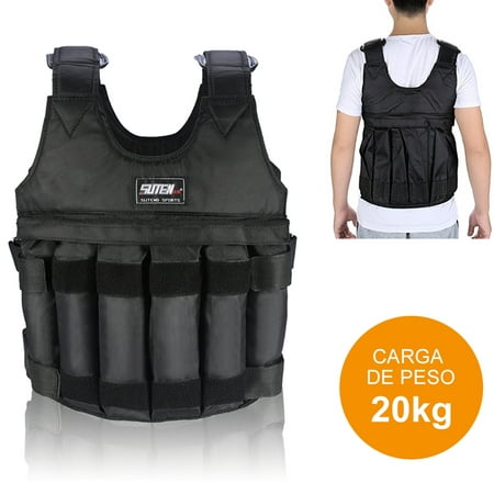 WALFRONT 20kg/44lbs Weighted Vest Men & Women Sports Heavy Weight Adjustable Vest Jacket with Shoulder Pads for Training Jogging Fitness Workout (Weights not