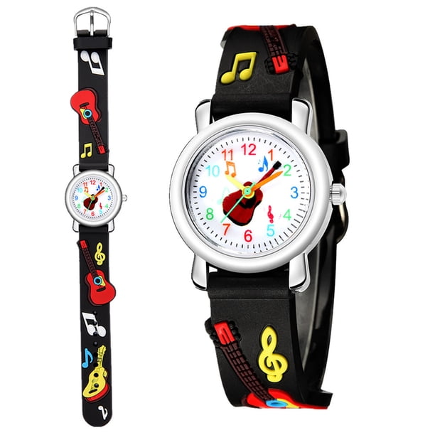Fiudx Ofertas Relámpago Reloj De Goma Con Hebilla De Dibujos Animados A La Moda, Deslumbrante Reloj Con Cinturón De Malla Para Niños