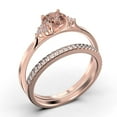 thumbnail image 3 of Dazzling Minimalist 1.75 Carat Round Cut, Affordable Morganite And Diamond Moissanite Engagement Ring, Wedding Ring, One Matching Band in 18k Rose Gold Plating Gift For Her, Promise Ring, 3 of 3