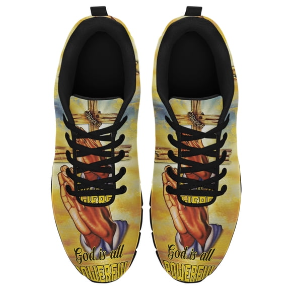 God Is All Powerful Running Shoes Sneakers Mesh Black Size 3.5