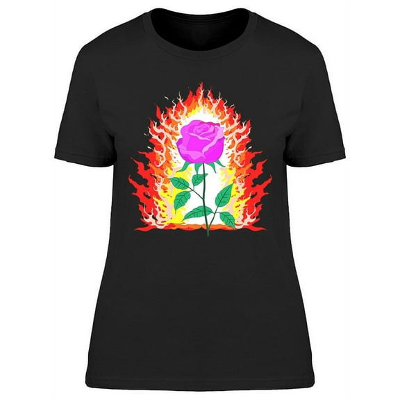 Rose In Flames T-Shirt Women -Image by Shutterstock, Female Large