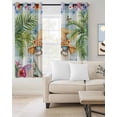 thumbnail image 2 of Palm Tree Blackout Curtains for Bedroom Living Room Darkening Curtains 54 Inch Long Butterfly Gnomes Coastal Starfish Shell Plaid Short Curtain for Small Window Treatment Grommet Drapes 42"x54"x2, 2 of 9