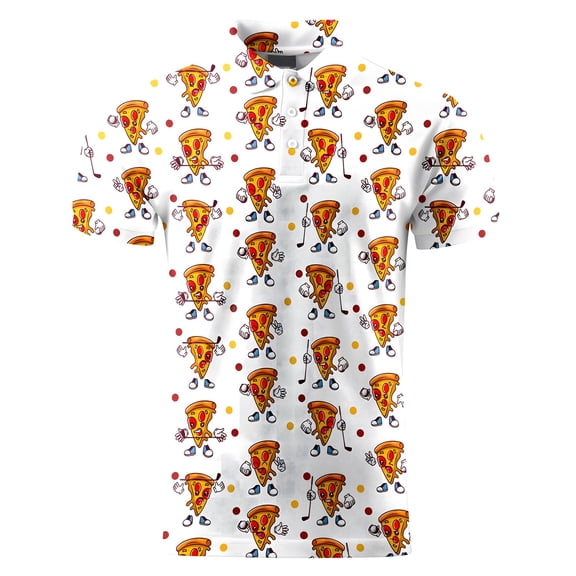 CONROSES Men's Short Sleeve Polo Shirts Funny Graphic Collared Polo Shirt for Men Casual Golf Shirts
