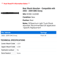 thumbnail image 2 of Rear Shock Absorber - Compatible with 2002 - 2009 GMC Envoy 2003 2004 2005 2006 2007 2008, 2 of 2