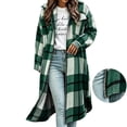 thumbnail image 4 of LIaqionyy Women's Plaid Long Jacket Shacket Zip up Casual Collared Jackets Trendy Fall Coats with Pocket, 4 of 8