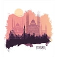 thumbnail image 3 of Travel Duvet Cover Set, Landscape of Turkish City with Famous Buildings, Decorative 3 Piece Bedding Set with 2 Pillow Shams, Queen Size, Coral Peach, by Ambesonne, 3 of 3