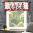thumbnail image 4 of Valentine's Day Farmhouse Short Window Curtain Valances, Red Gnomes Roses Flowers Love Romance Rod Pocket Kitchen Valances for Living Room Bedroom Bathroom Cafe 60" x 18", 4 of 8