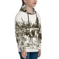 thumbnail image 3 of Salouo Cows Grazing On The Meadow Pattern Hoodie Sweatshirt for Youth, Fall Pullover Hoodie Sweatshirt Long-Sleeve Pullover Hooded Sweatshirt-X-Large, 3 of 6