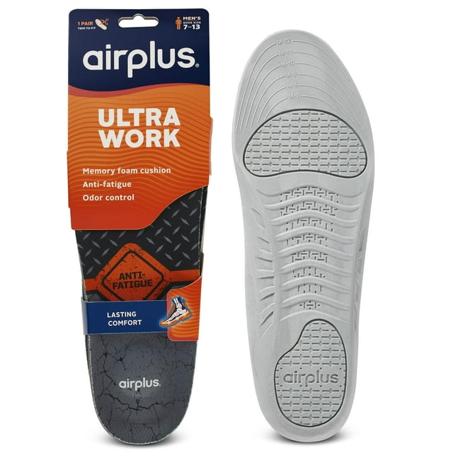 Plantillas para zapatos Airplus Ultra Work Memory Foam para hombre, tallas 7-13