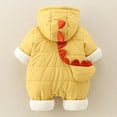 thumbnail image 3 of Pandaie Baby Boys Girls Snowsuit 0-3 6-12 12-18 Months Hooded Jumpsuit Romper Infant Cute Winter Coat Newborn Puffy Jacket Clothes Yellow 18-24 Months, 3 of 9