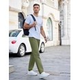 thumbnail image 3 of COOFANDY Men's Casual Cotton Pants Regular Fit Flat Front Expandable Waist Chino Slack Trousers, 3 of 6