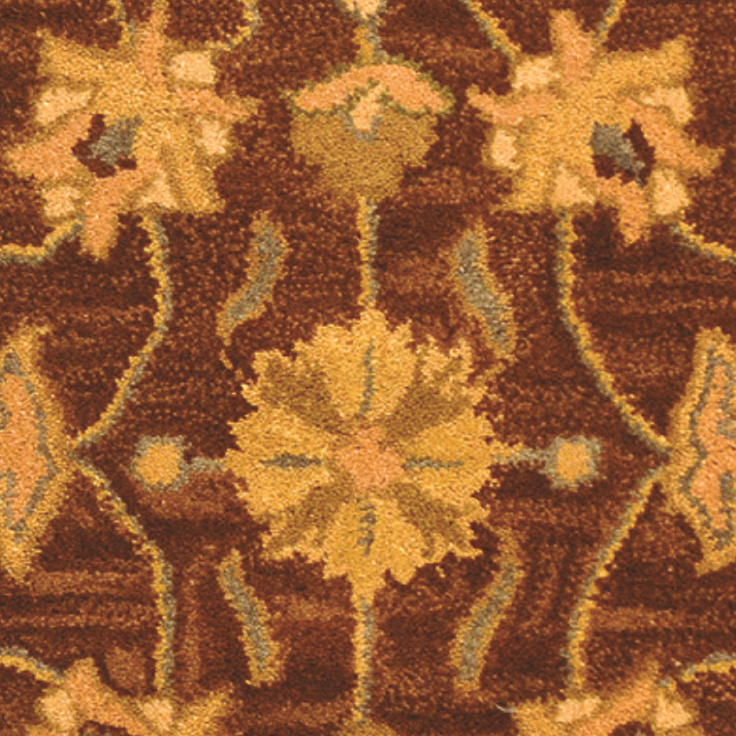 SAFAVIEH Heritage Regis Traditional Wool Area Rug, Brown/Blue, 6' x 6' Round - image 3 of 4