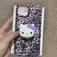 thumbnail image 2 of Color Leopard Hello Kitty Grip Tok Holder Étui Rigide pour iPhone 16 15 Pro 14 Plus 13 Pro Max 12 Mini 11 X TP 7 4 7 Plus 8 Plus, 2 of 5