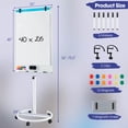 thumbnail image 3 of Costway Mobile Whiteboard 40" x 26" Height Adjustable Magnetic Dry Erase Board with Stand White, 3 of 10