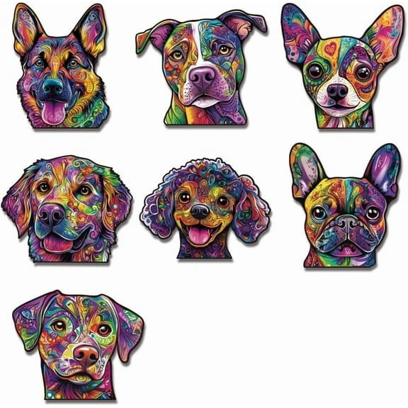 Reflective Vinyl Car Stickers Waterproof Decals for Vehicle Decoration Dog 148x155mm 7pcs/set