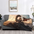 thumbnail image 2 of Fotbe Sky Sunset Bronze Dragon Manta de Franela con Estampado, Manta Ultrasuave para Cama, Sofá, Auto, Hipoalergénica y Antibolitas-40"x30", 2 of 6