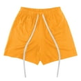 thumbnail image 2 of Aayomet Running Shorts for Men Drawstring Color Solid Mesh Summer Double-Line Shorts Men's pants (Yellow, M), 2 of 5