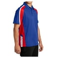 thumbnail image 4 of Yellow Rooster Men's Tricolor Micropique Sport-Wick® Polo True Royal/ True Red/ White L, 4 of 8