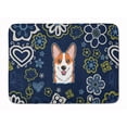 thumbnail image 1 of Carolines Treasures BB5105RUG Bleu Fleurs Rouge Corgi Machine Lavable Mémoire Mousse Tapis, 1 of 4