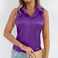 thumbnail image 5 of cfhntfmh Womens Silk Satin Sleeveless Button down Shirts Collared V Neck Tank Tops Business Casual Blouses for Work Office Summer Tees, 5 of 7
