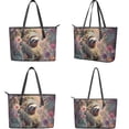 thumbnail image 3 of TSOVTHRID Sloth Flower Monstera Leaf Print Tote Bags for Women Top Handle Satchel Purses Set PU Leather Women's Tote Shoulder Bag with Matching Wristlet Wallet, 3 of 7
