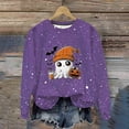thumbnail image 1 of Ailaofu Women's Halloween Printed Round Neck Casual Sports Long Sleeve Sweatshirt Top Sweatshirt Loose Soft Long Sleeve Pullover Tops, 1 of 6