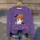 thumbnail image 1 of Ailaofu Women's Halloween Printed Round Neck Casual Sports Long Sleeve Sweatshirt Top Sweatshirt Loose Soft Long Sleeve Pullover Tops, 1 of 6