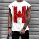 thumbnail image 1 of Camiseta sin mangas de cuello redondo para hombre, informal, a la moda, con estampado, sin mangas, deportiva, de poliéster, 1 of 5