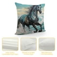 thumbnail image 4 of Shangniulu Pillowcase Freedom Black Arabian Horse Through Splashes of Water Seaside ,Throw Pillow Covers Decorative for Couch and Bed for Boy Girl 18X18 Inches, 4 of 5
