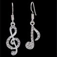 thumbnail image 5 of Pendientes colgantes asimétricos con notas musicales para mujer, pendientes con patrón Musical creativo, regalos de joyería únicos para amantes de la música, 5 of 5
