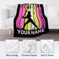 thumbnail image 3 of Personalized Softball Blankets for Girls, Softball Team Gifts for Softball Lover, Custom Girls Blankets Party Decorations, 30"x40" Soft Cozy Throw Blankets for Women Adults, 3 of 3
