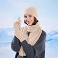 thumbnail image 2 of Women's Winter Knit Warm Hat Beanie Long Scarf and Screen Gloves Set Caps Neck Scarves Collection, 2 of 5