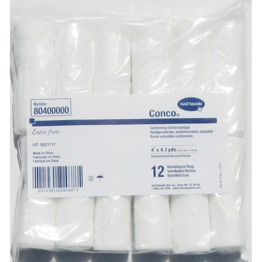 8295330 Pt 80400000 Bandage Gauze Lf Ns Polyester 4X4.1Yd Stretch White 12Rl/Bg Made By
