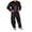 Black XXXL, variant on Men Women Fitness Loss Weight Long Sleeve Sweat Sauna Suit Exercise Top Pants