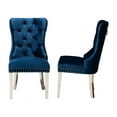 thumbnail image 4 of Baxton Studio Honora Contemporary Glam and Luxe Navy Blue Velvet Fabric and Silver Metal 2-Piece Dining Chair Set, 4 of 7