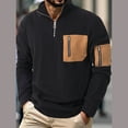 thumbnail image 4 of DIOAZUD Quarter Zip Pullover Men Lightweight Fleece Stand Collar Sweatshirt Solid Long Sleeve Sweatshirts with Pockets, 4 of 8