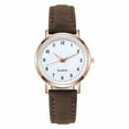thumbnail image 2 of Leather Band Watches for Women, Classic Quartz Watch with Luminouse Easy Read Dial, Vintage Small Face Round Watches, Birthday Gift for Ladies (Brown), 2 of 2