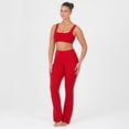 thumbnail image 4 of YITTY Active Women's UltraLuxe Kick Flare High Waist Legging, Athleisure, 4-Way-Stretch, Heated Red, XL, Regular | 32" Inseam, 4 of 7