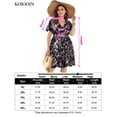 thumbnail image 3 of Plus Size Casual Summer Dress for Women  Wrap V Neck Ruffle Sleeve Smock  Mini Dress, 3 of 9