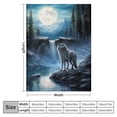 thumbnail image 4 of FUMJ  Heavy Howling Wolf Pattern-Plush Thick 8 Pound Mink Soft Blanket for Couch Sofa Bed Multicolor, 4 of 6