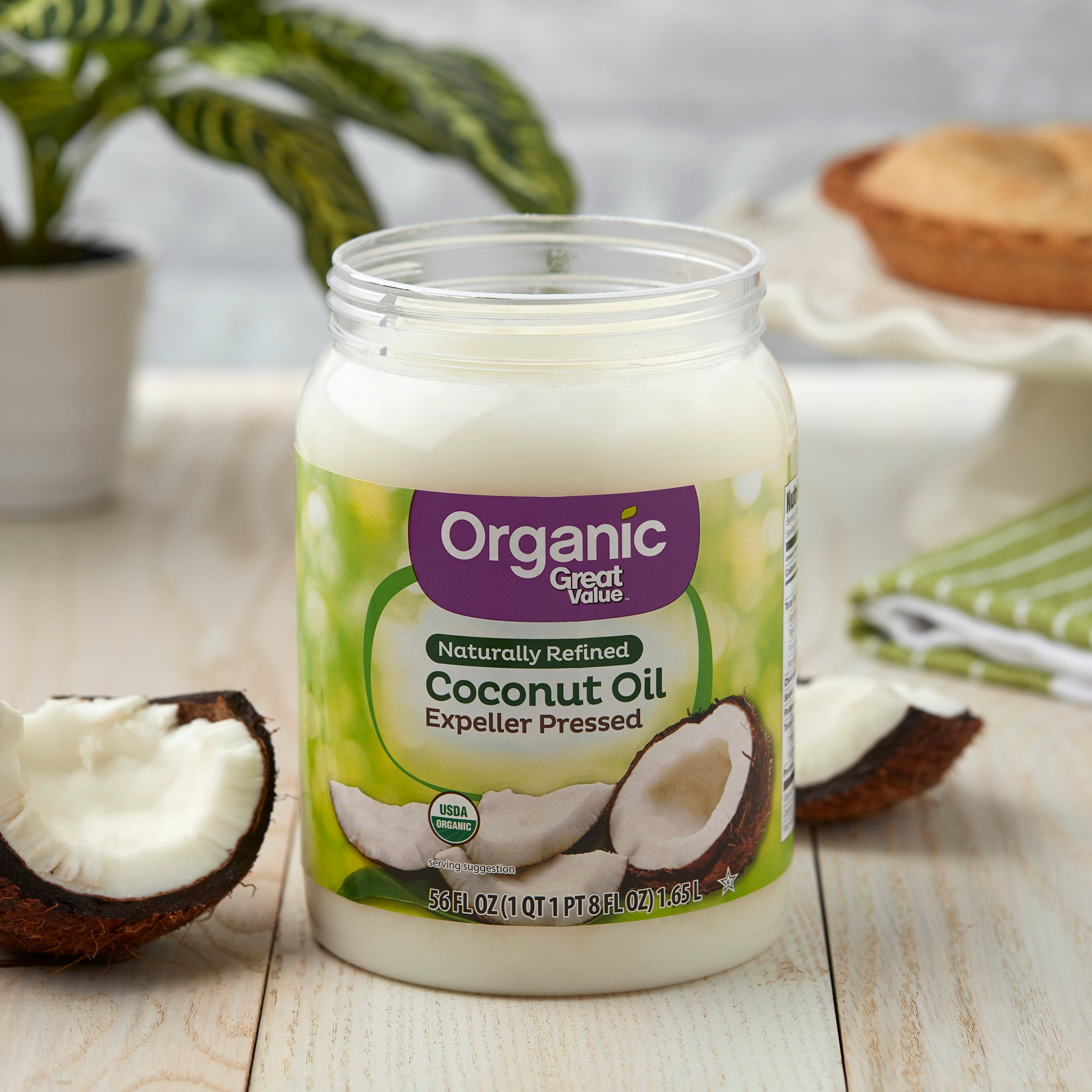 Great Value Organic Naturally Refined Coconut Oil 56 Fl Oz