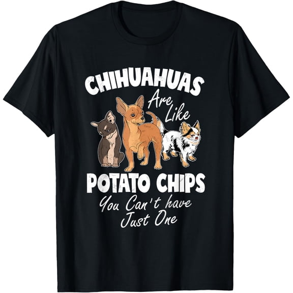 Funny Chihuahua Shirt Women Funny Chihuahua Gifts Chihuahuas T-ShirtMen's and women's gift, black and white T-shirt, size: Extra large S-4XL