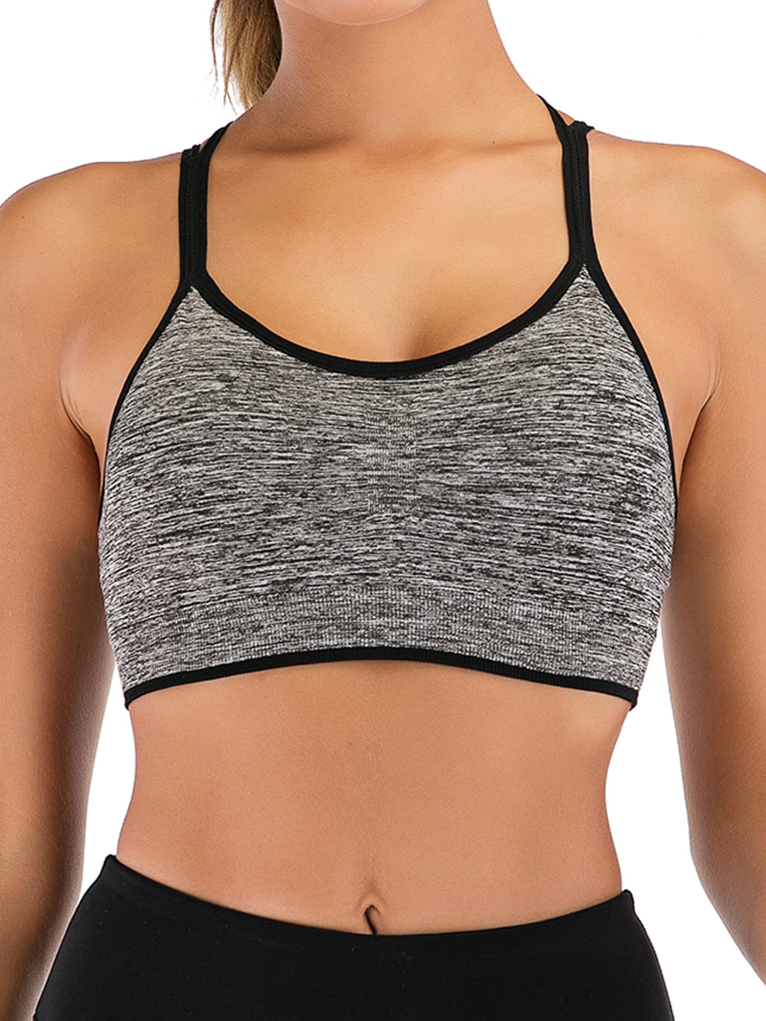 YouLoveIt Women Sports Bras Cross Back Padded Cups Sports Bra Tops Tank Yoga Running Workout Bra