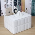thumbnail image 5 of Dsseng Tissue box [refined] retro leather multifunctional remote control stationery napkin rack storage box modern facial tissue drawer storage box-suitable for home office supplies box, 5 of 5